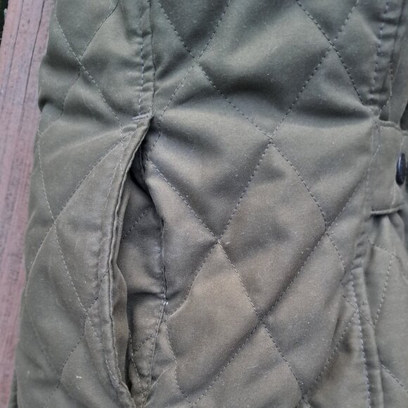 %Barbour Women's Olive Quilted Gilet Vest Size 6 - Picture 7 of 9